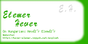 elemer hever business card